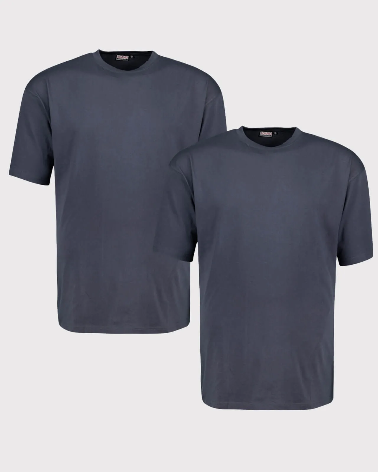 Adamo Lot 2 tee shirts grande taille anthracite - Size-factory