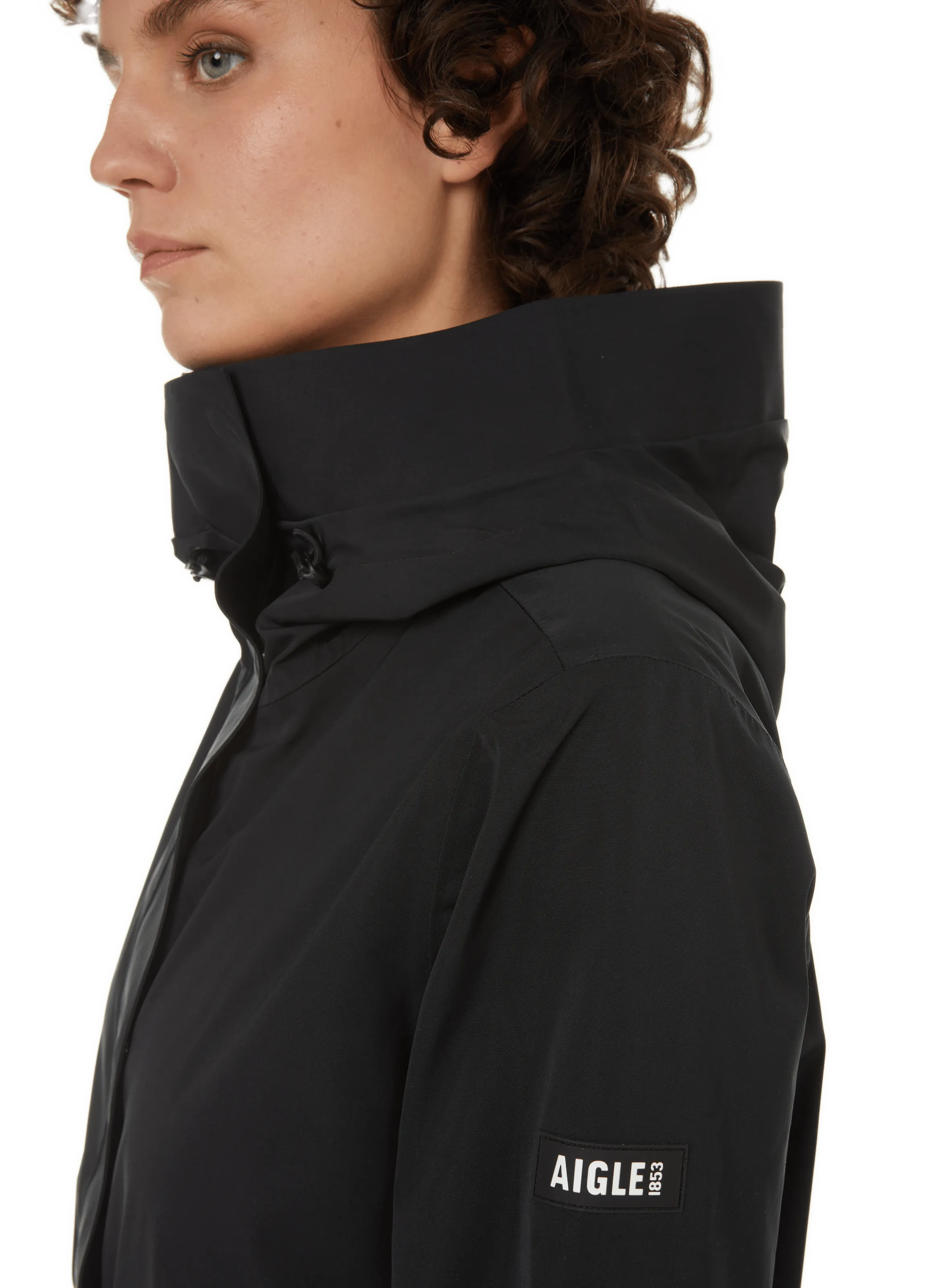 AIGLE  Veste imperméable à capuche - Noir