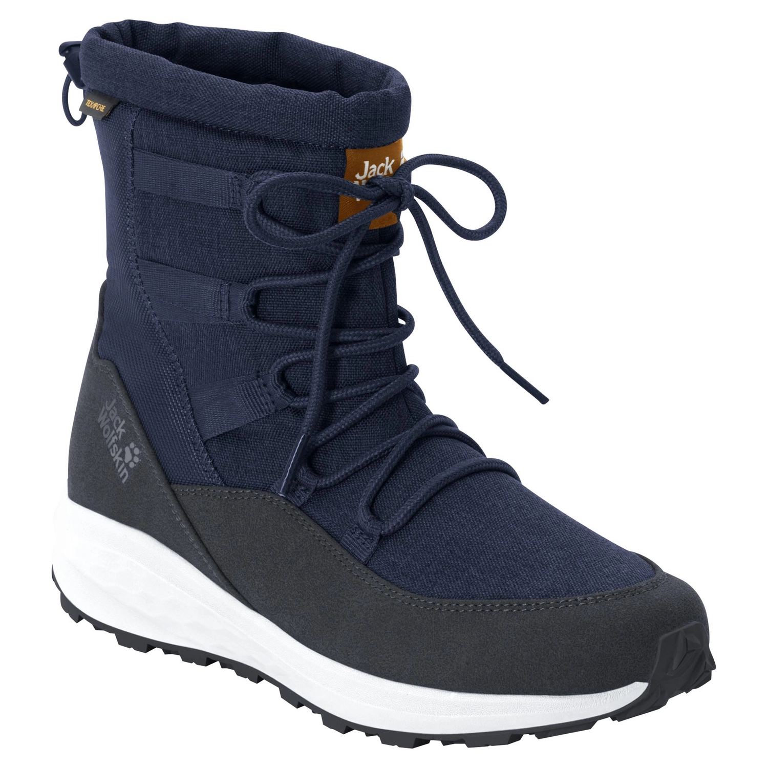 Bottes de Neige Jack Wolfskin Women Nevada Texapore Mid Dark Blue Off-White