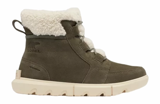 Bottes de Neige Sorel Femme Explorer Next Carnival Waterproof Stone Green Black