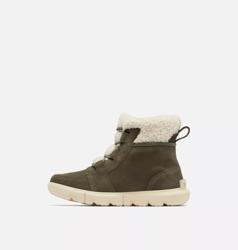 Bottes de Neige Sorel Femme Explorer Next Carnival Waterproof Stone Green Black