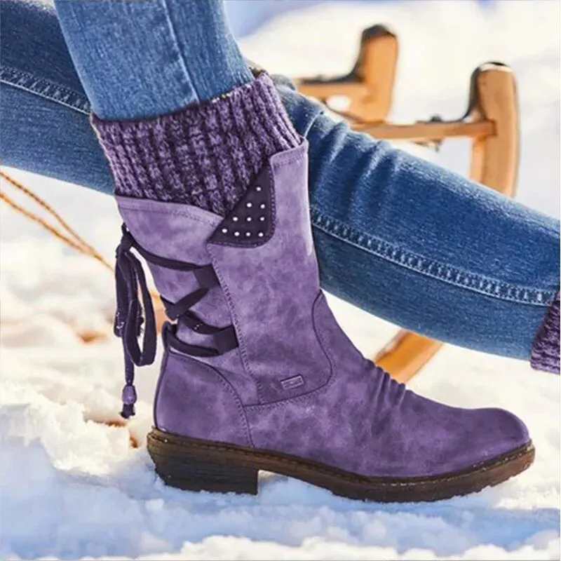 Bottes femmes de neige en daim Sckilly