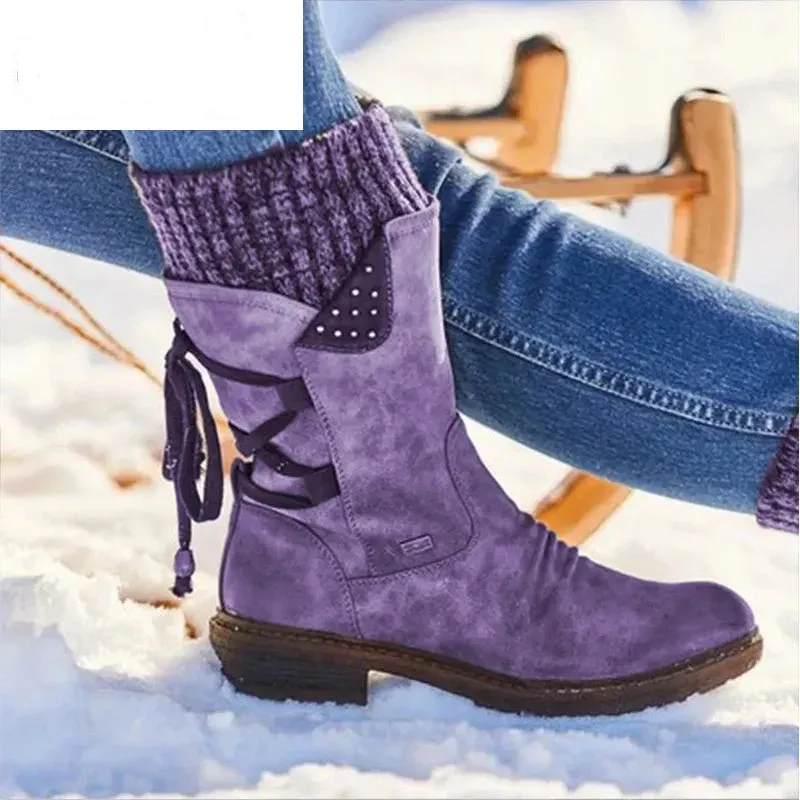 Bottes femmes de neige en daim Sckilly