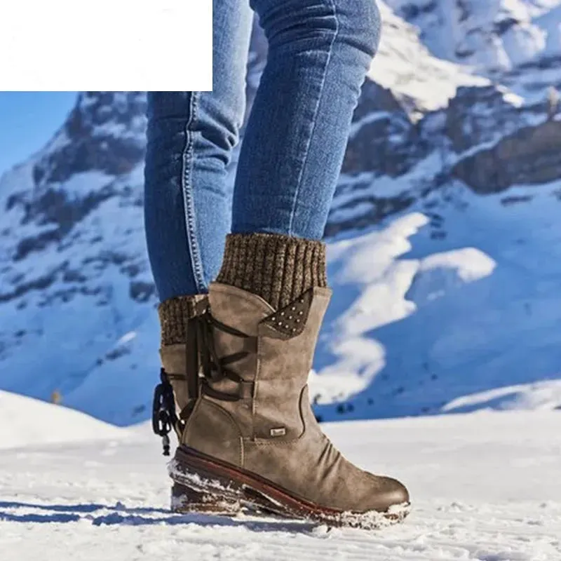 Bottes femmes de neige en daim Sckilly