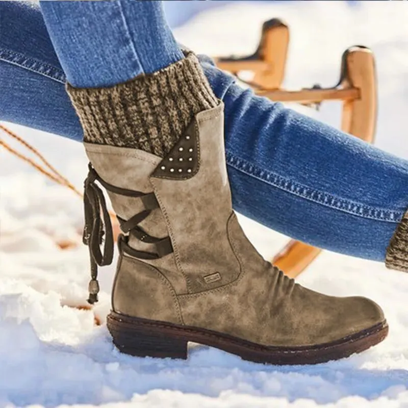 Bottes femmes de neige en daim Sckilly