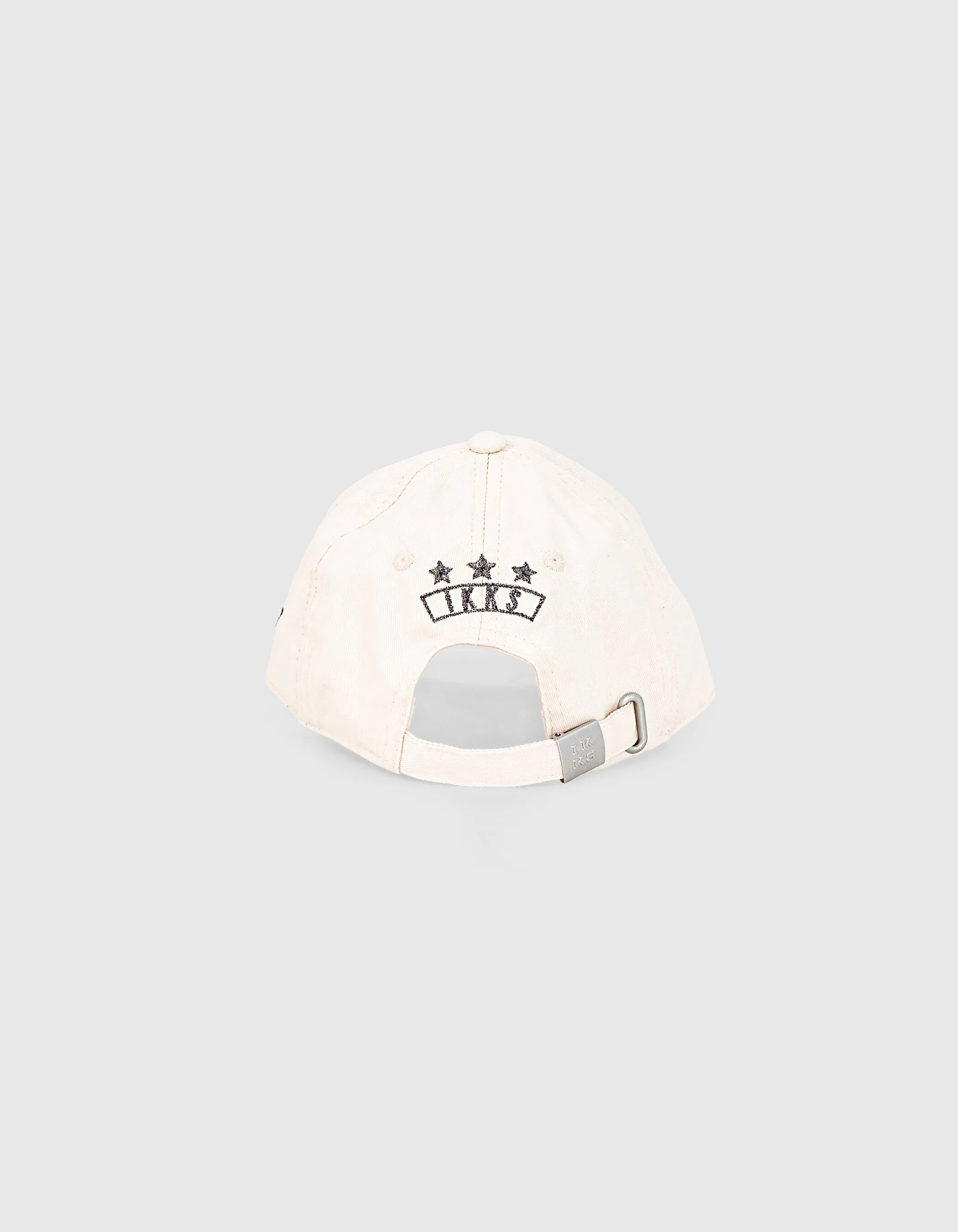 Casquette beige clair chiné brodée épingle fille