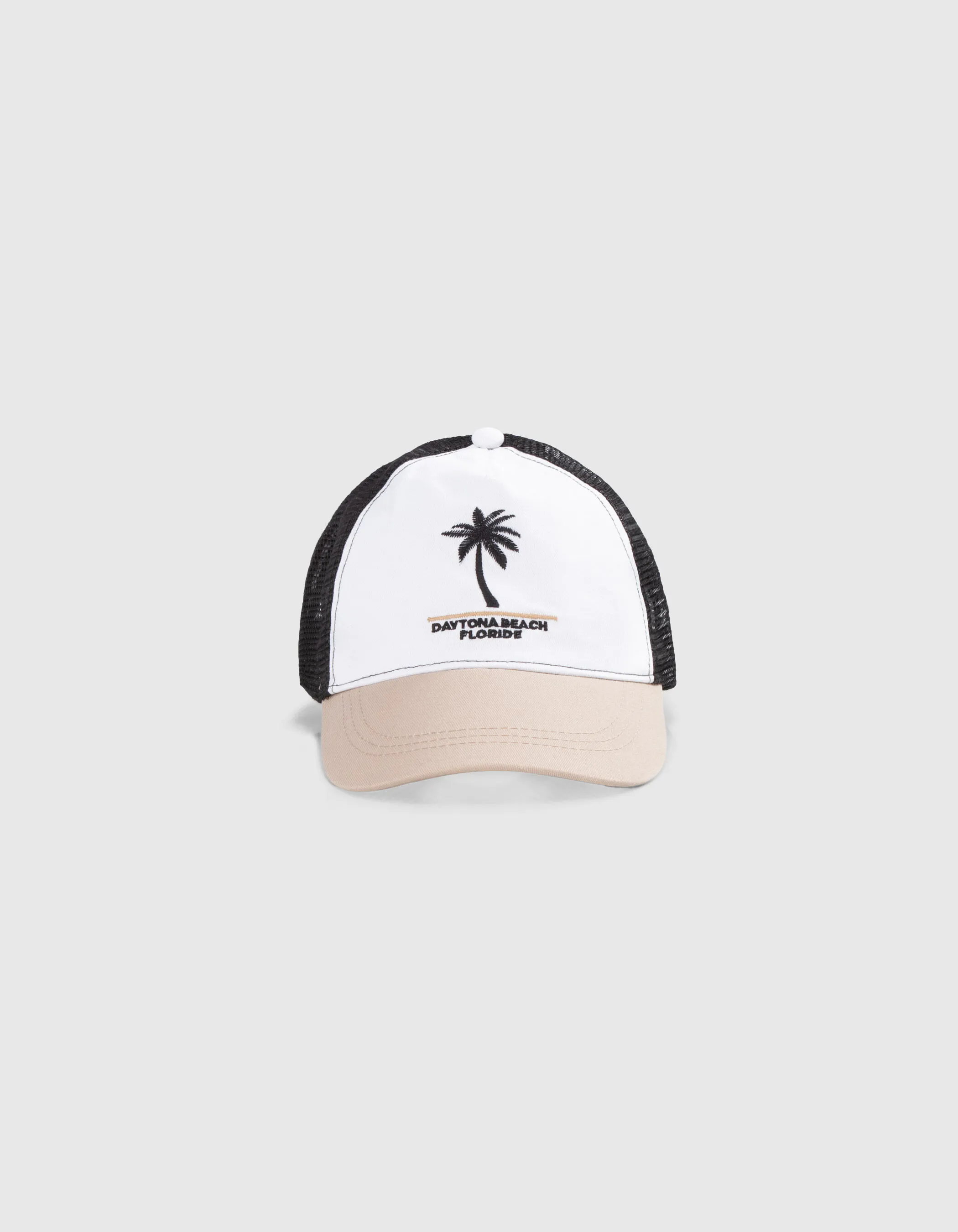 Casquette beige, écrue et filet noir garçon