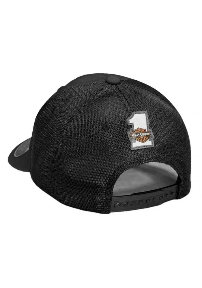 Casquette Harley Davidson Homme H-D Racing Patch Trucker Baseball Cap - Black 99459-19VM