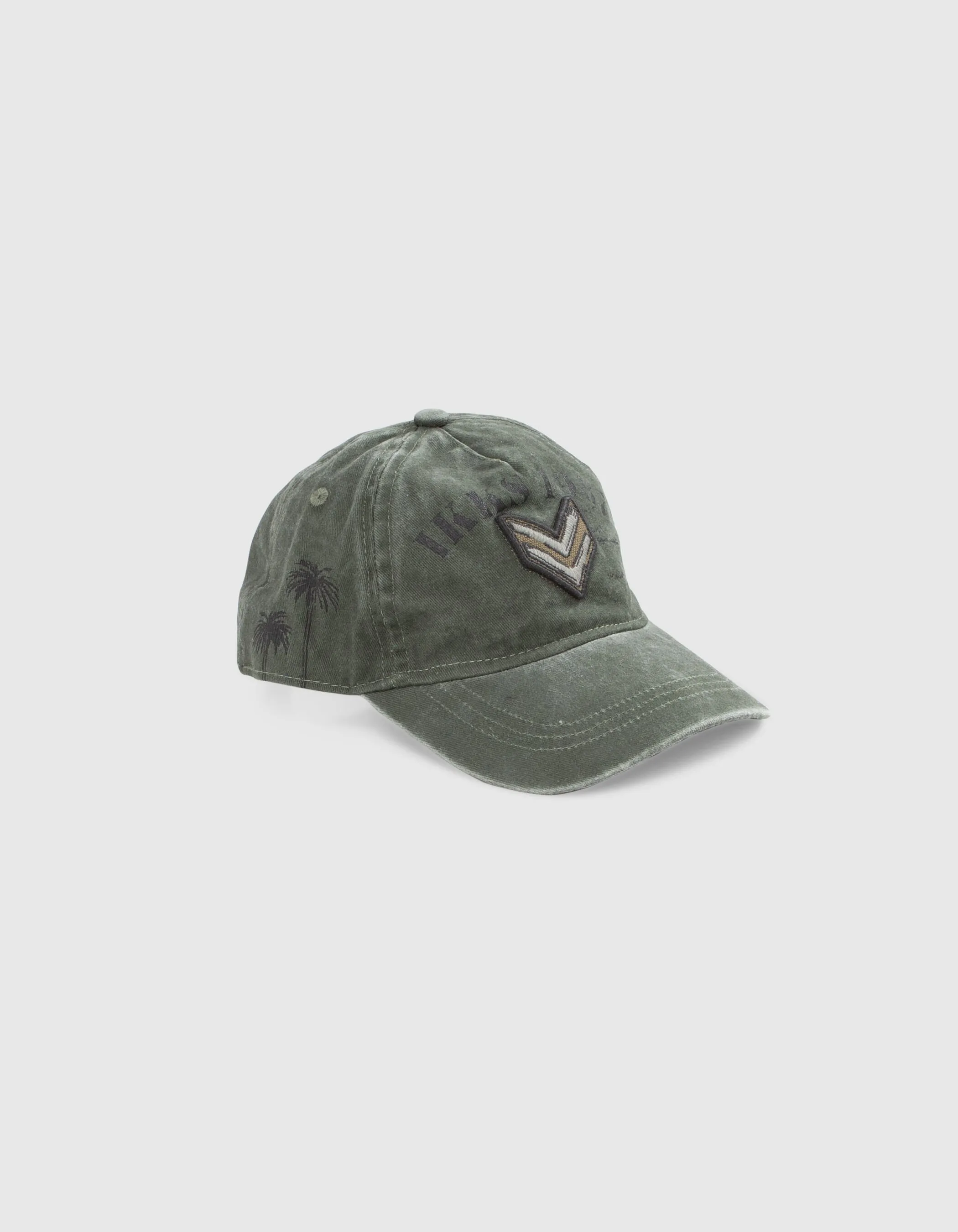 Casquette kaki coton bio badge chevrons garçon