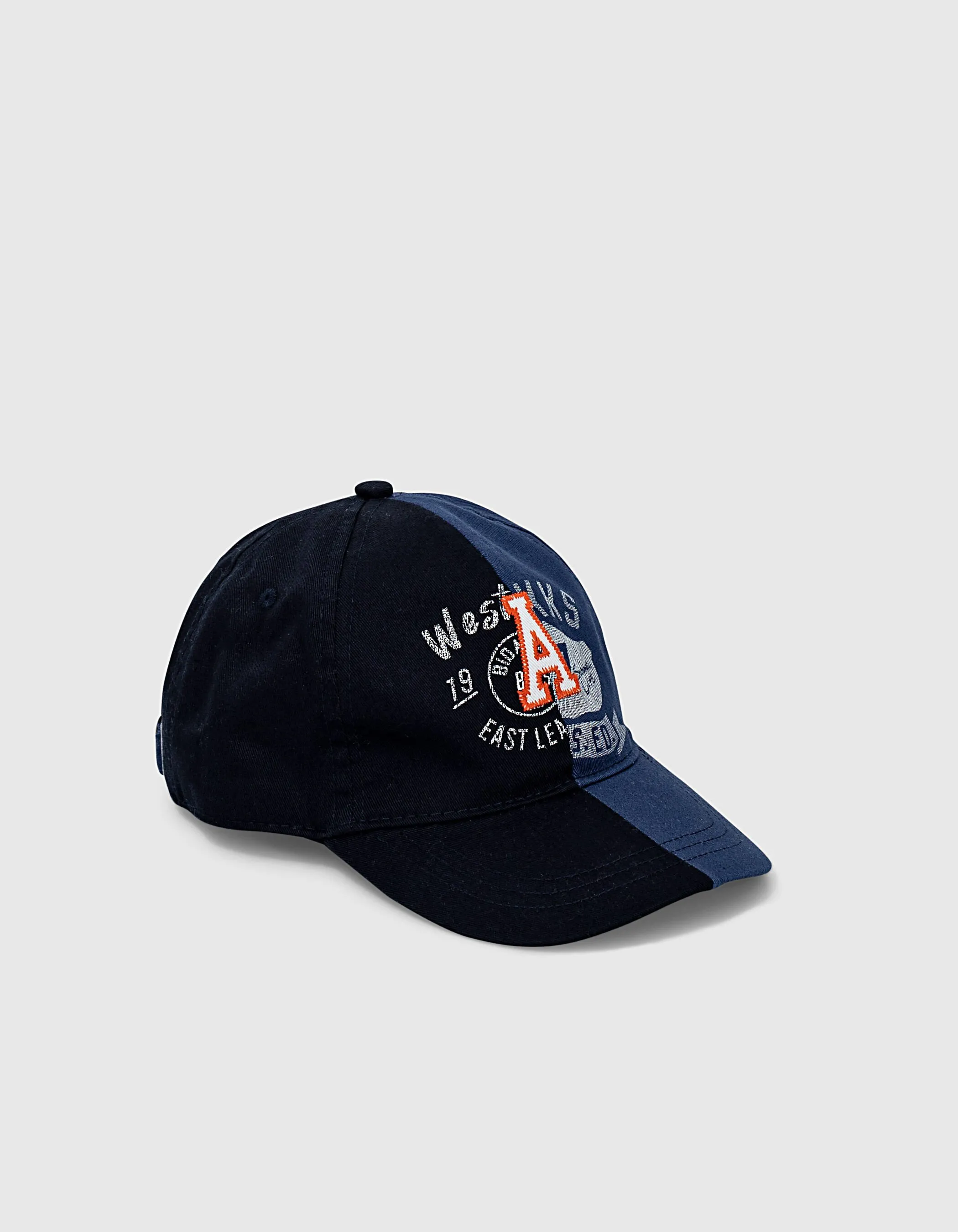 Casquette navy et noire print et badge lettre garçon 