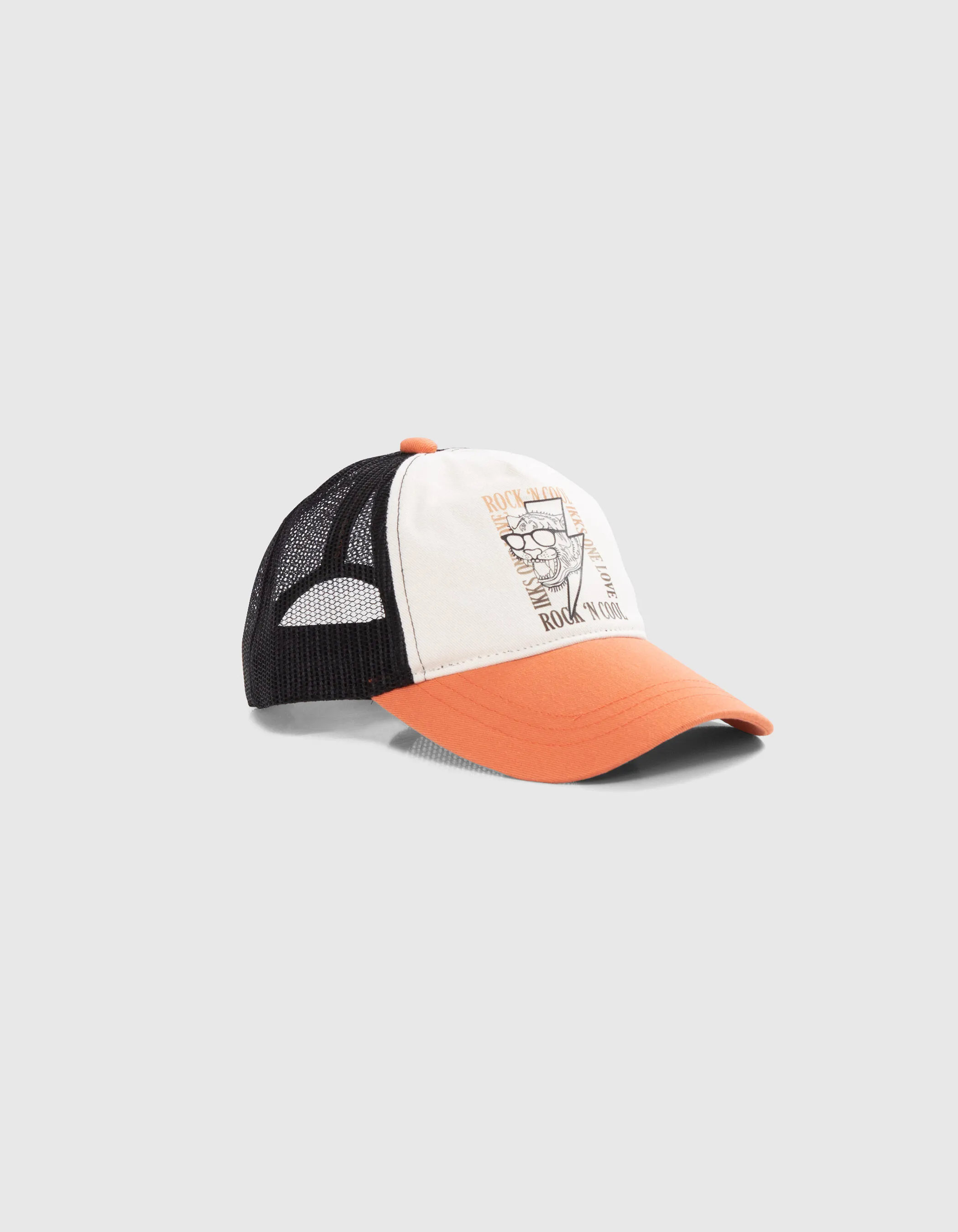 Casquette terracotta, écrue et filet noir garçon