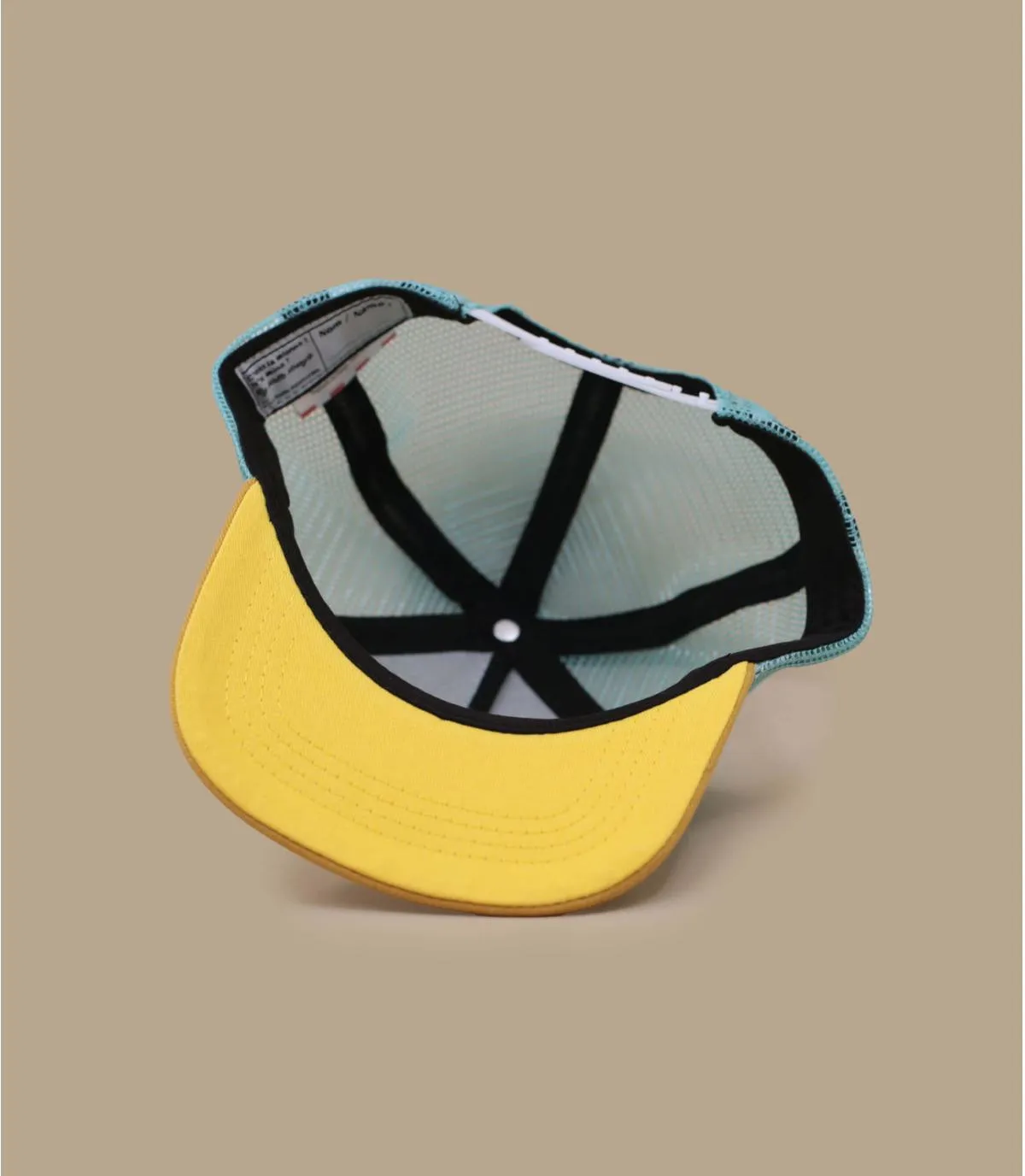 Casquette trucker enfant jaune bleu - Trucker Mini Agave Hello Hossy : Headict