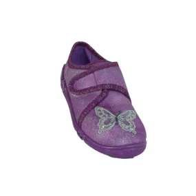 Chaussons Superfit en tissus Fille Gris Smoke Fleur l Igert