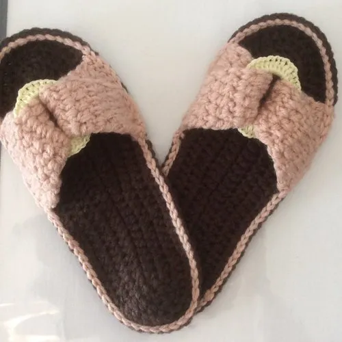 Chic chaussons,tongs à semelles anti dérapant,crochet fait main ,pour femme,fille