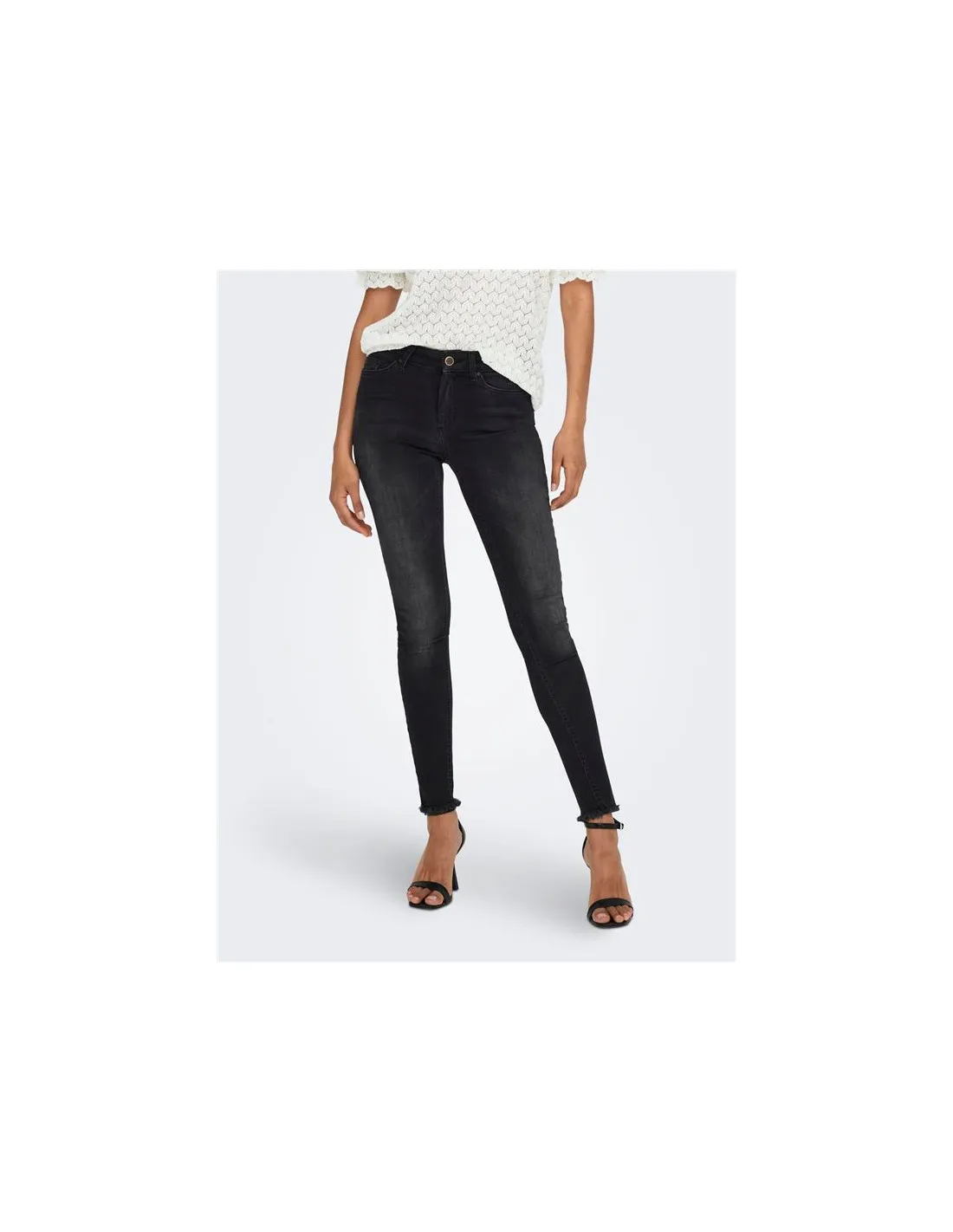 Jeans Only blush Mid Ankle Jeans Skinny Fit Black Denim Femme