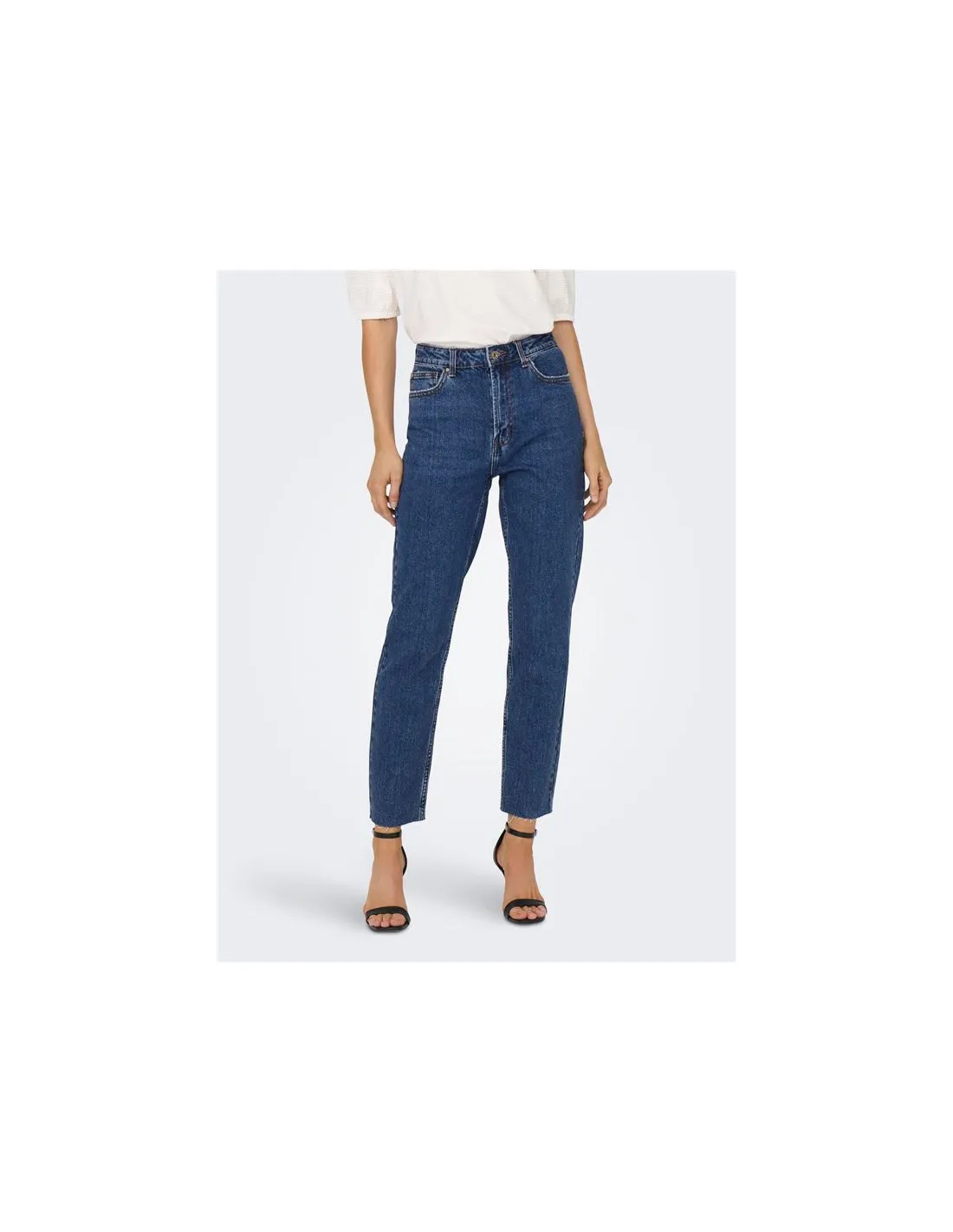 Jeans Only emily HW Jeans Straight Dark Blue Denim Femme