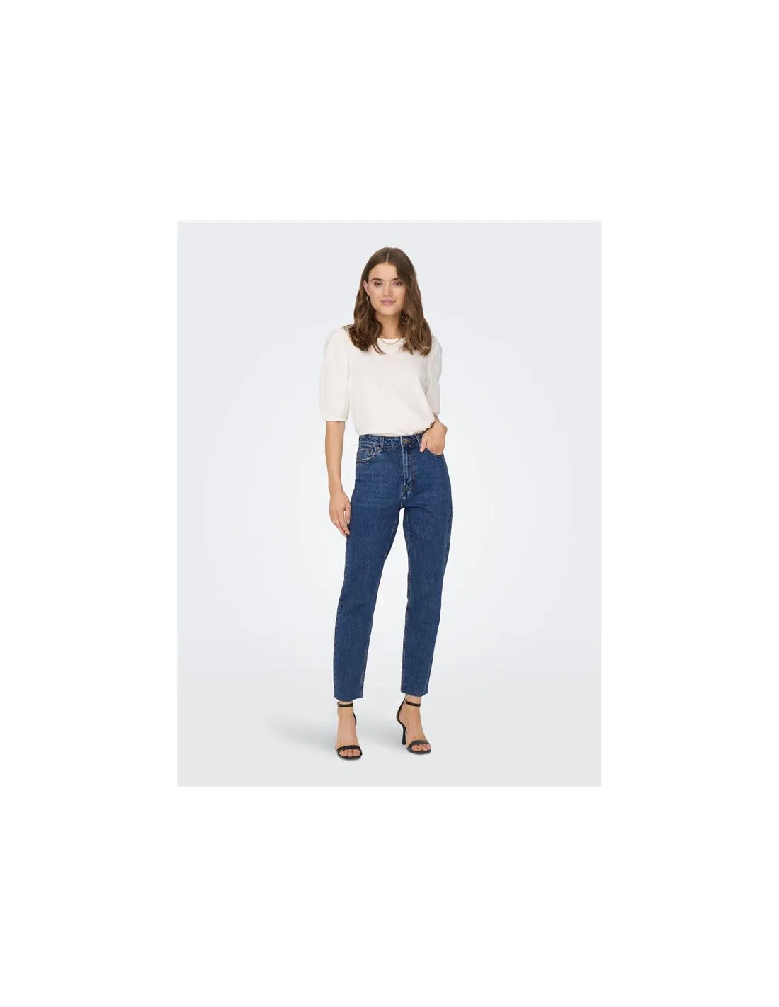 Jeans Only emily HW Jeans Straight Dark Blue Denim Femme