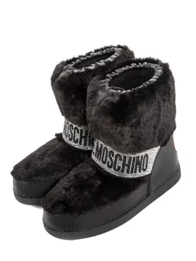 Love Moschino Eskimo Boots Bottes De Neige Noir - Achetez À Prix Outlet!