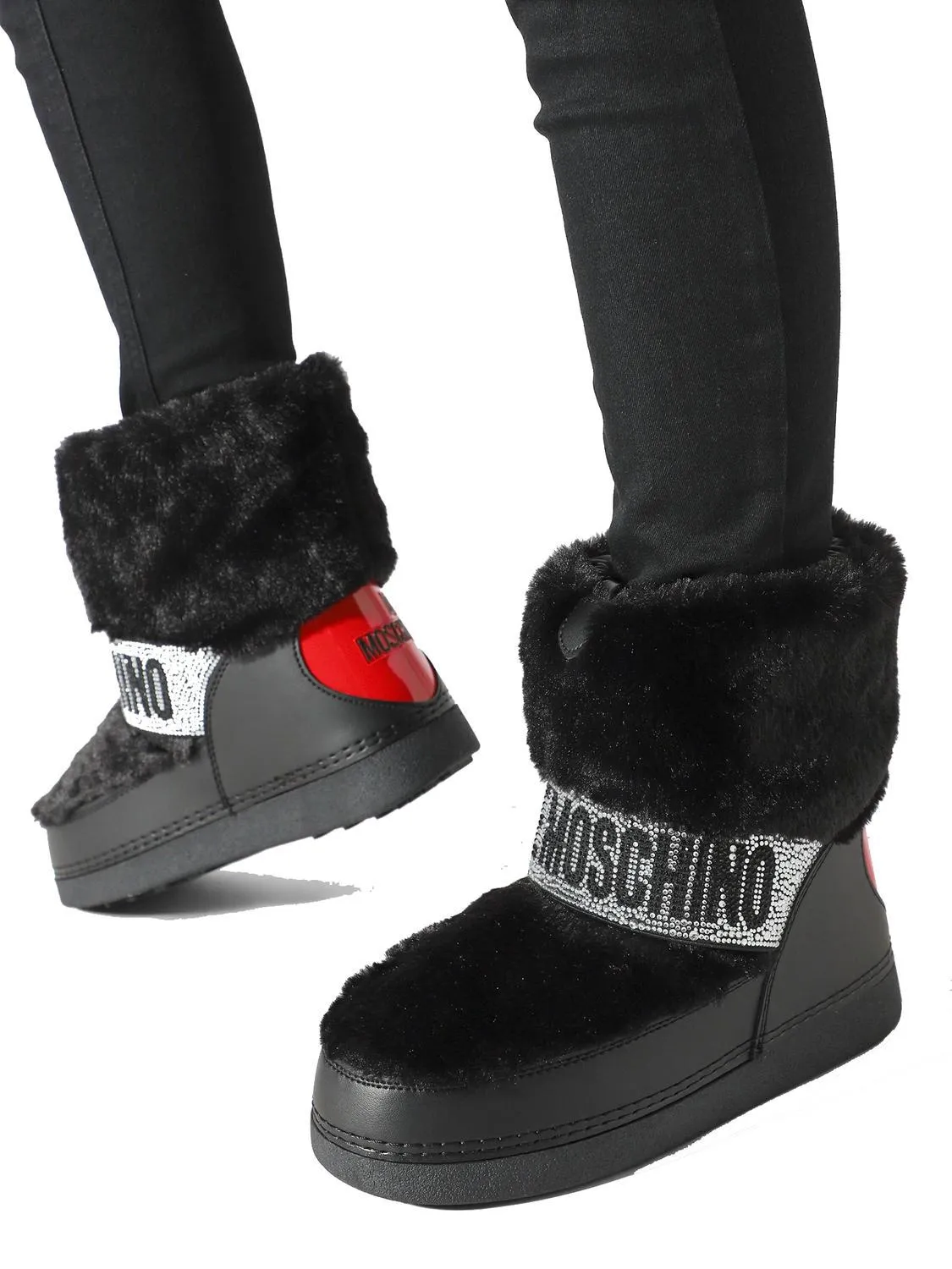 Love Moschino Eskimo Boots Bottes De Neige Noir - Achetez À Prix Outlet!