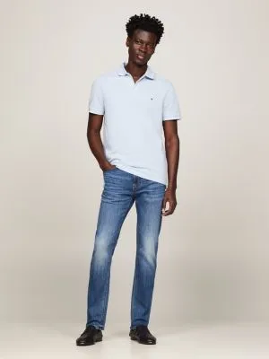 Polo coupe standard en tricot point bulle | Bleu | Tommy Hilfiger