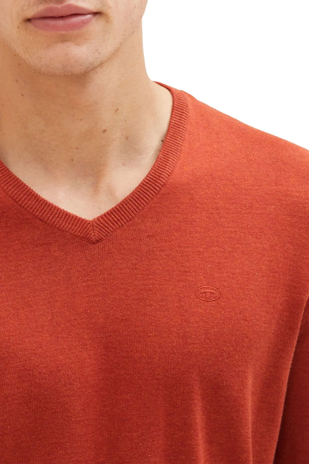 Pull TOM TAILOR BASIC V NECK Warm Red