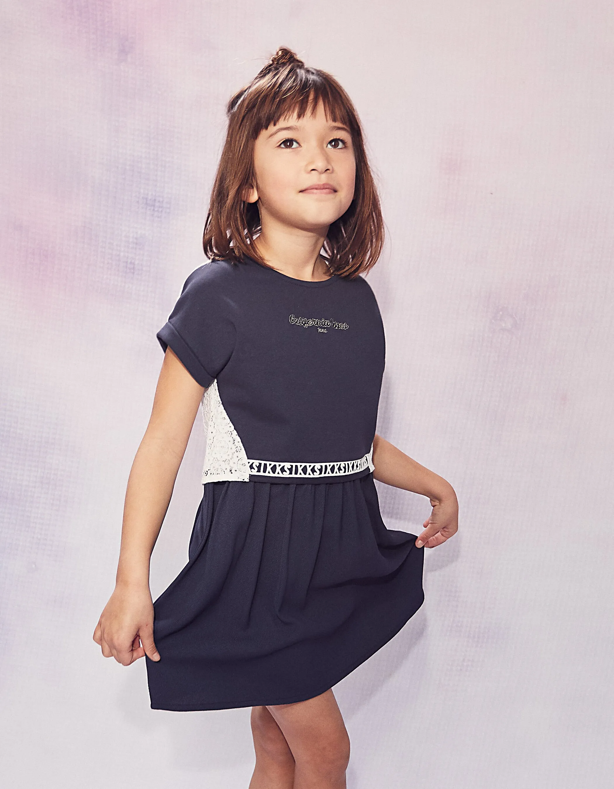 Robe 2 en 1 navy avec top cropped fille