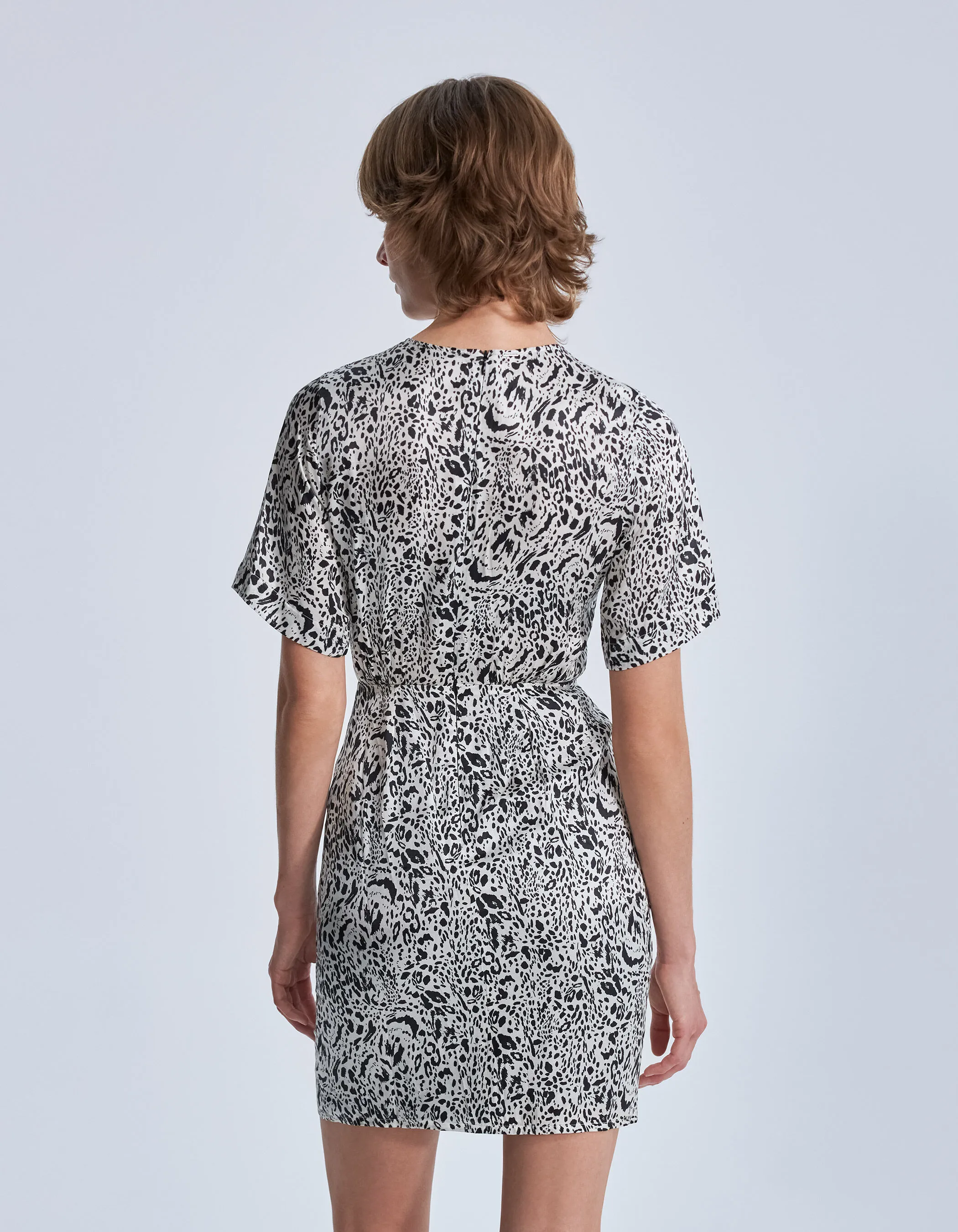 Robe blanc cassé imprimé animalier Femme