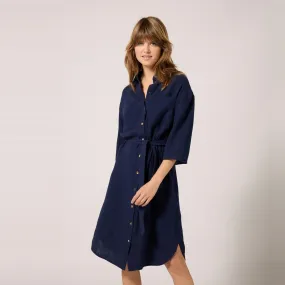 Robe courte bleu en coton | 3 Suisses