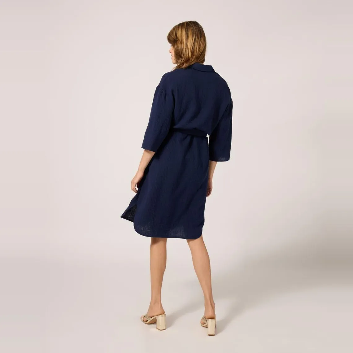 Robe courte bleu en coton | 3 Suisses