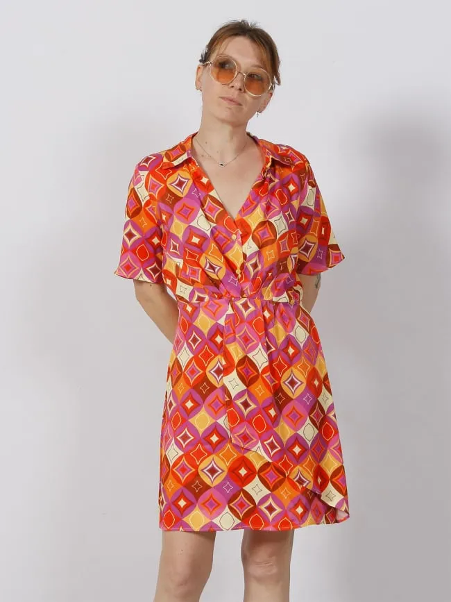 Robe courte imprimés geometric multicolore femme - Salsa | wimod