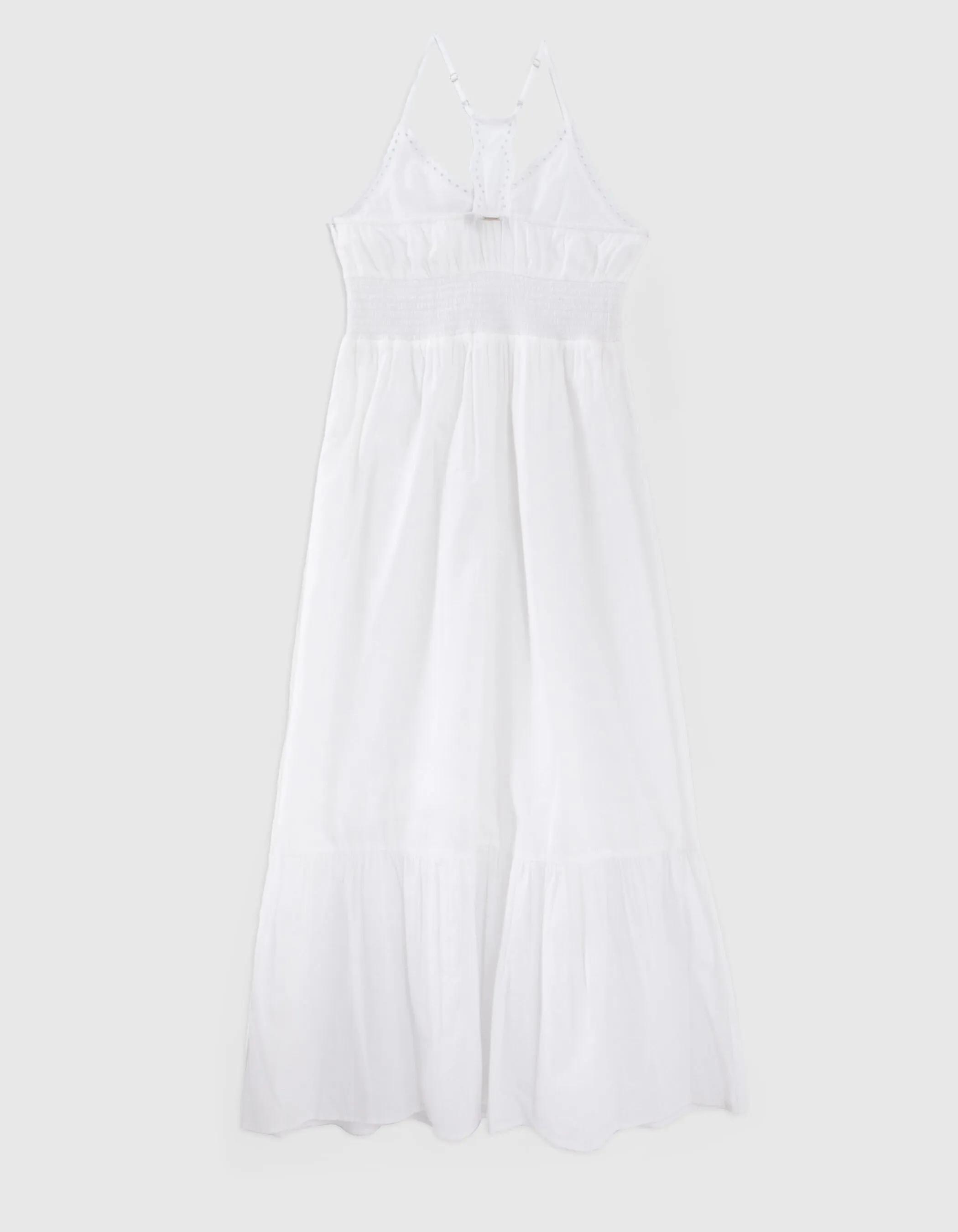 Robe longue blanche détails broderie anglaise fille