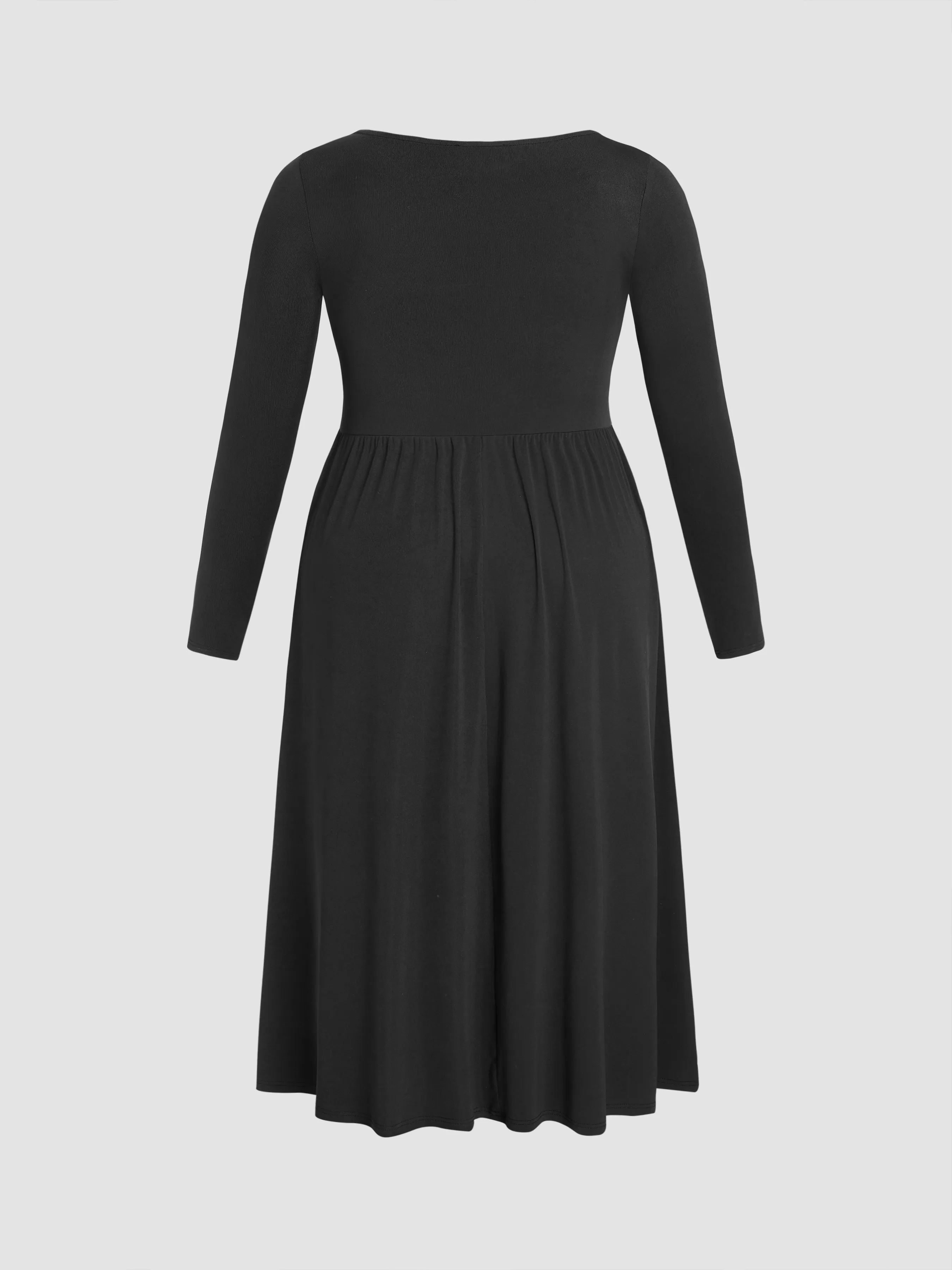  Robe Longue Unie à Encolure Dégagée Curve & Plus