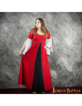 Robe Médiévale Courtisane Anne - Rouge ⚔️ Boutique Épées