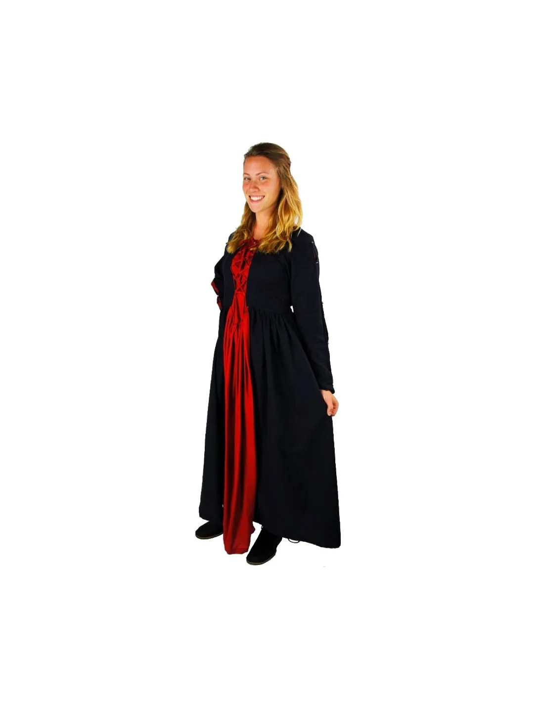 Robe médiévale Medusa, noir-rouge ⚔️ Boutique Épées