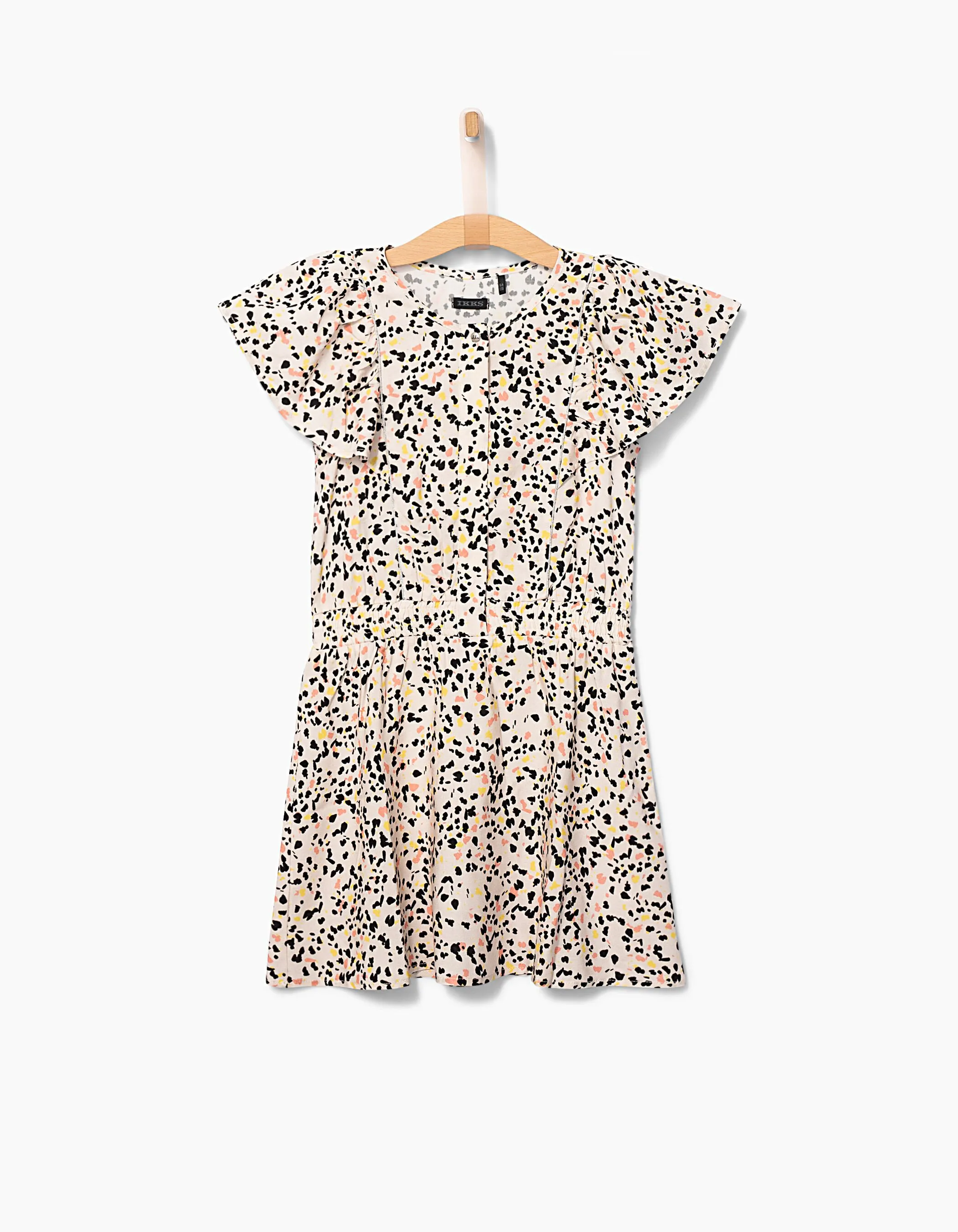 Robe pêche à imprimé tachiste fille