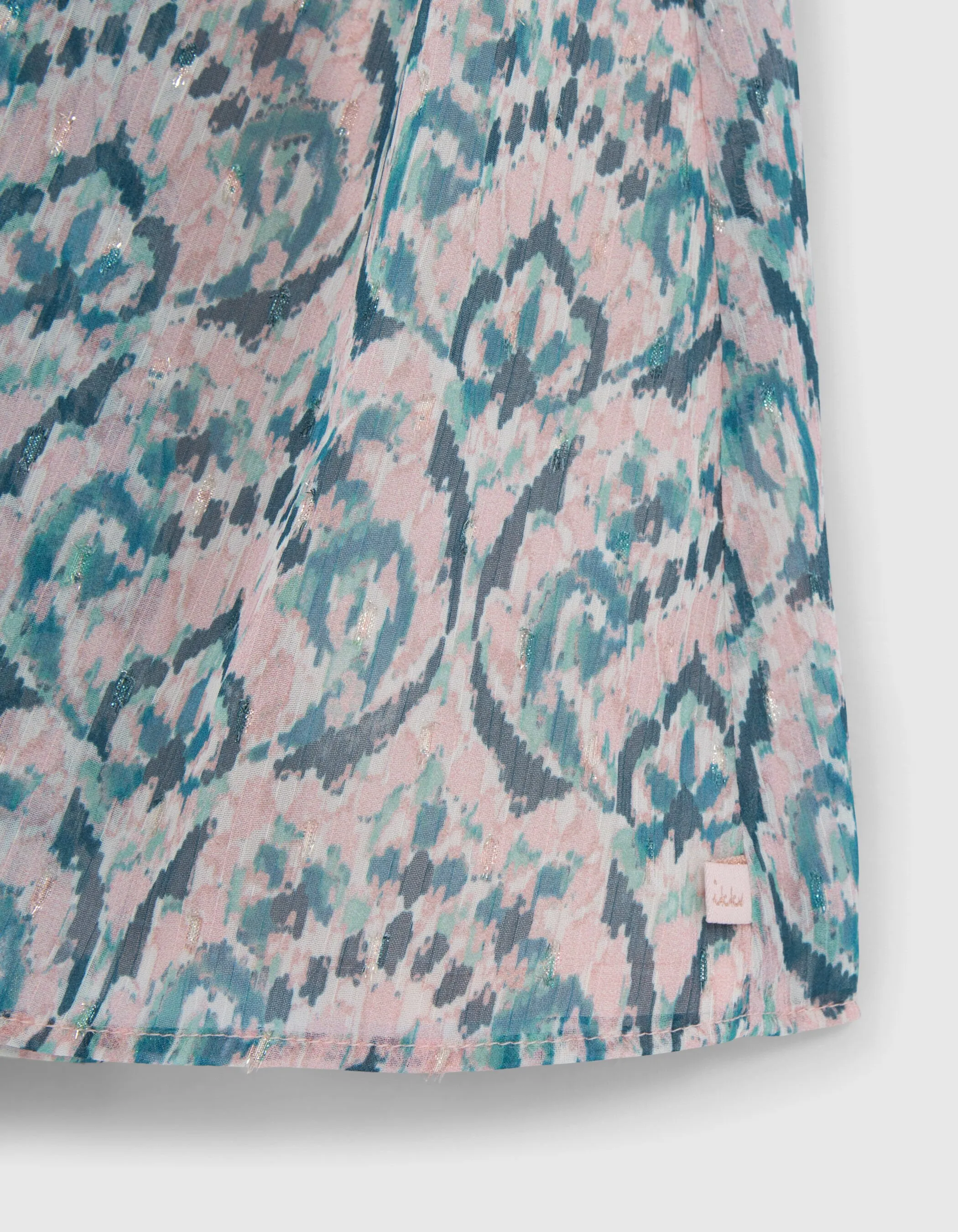 Robe rose à imprimé ikat pastel fille