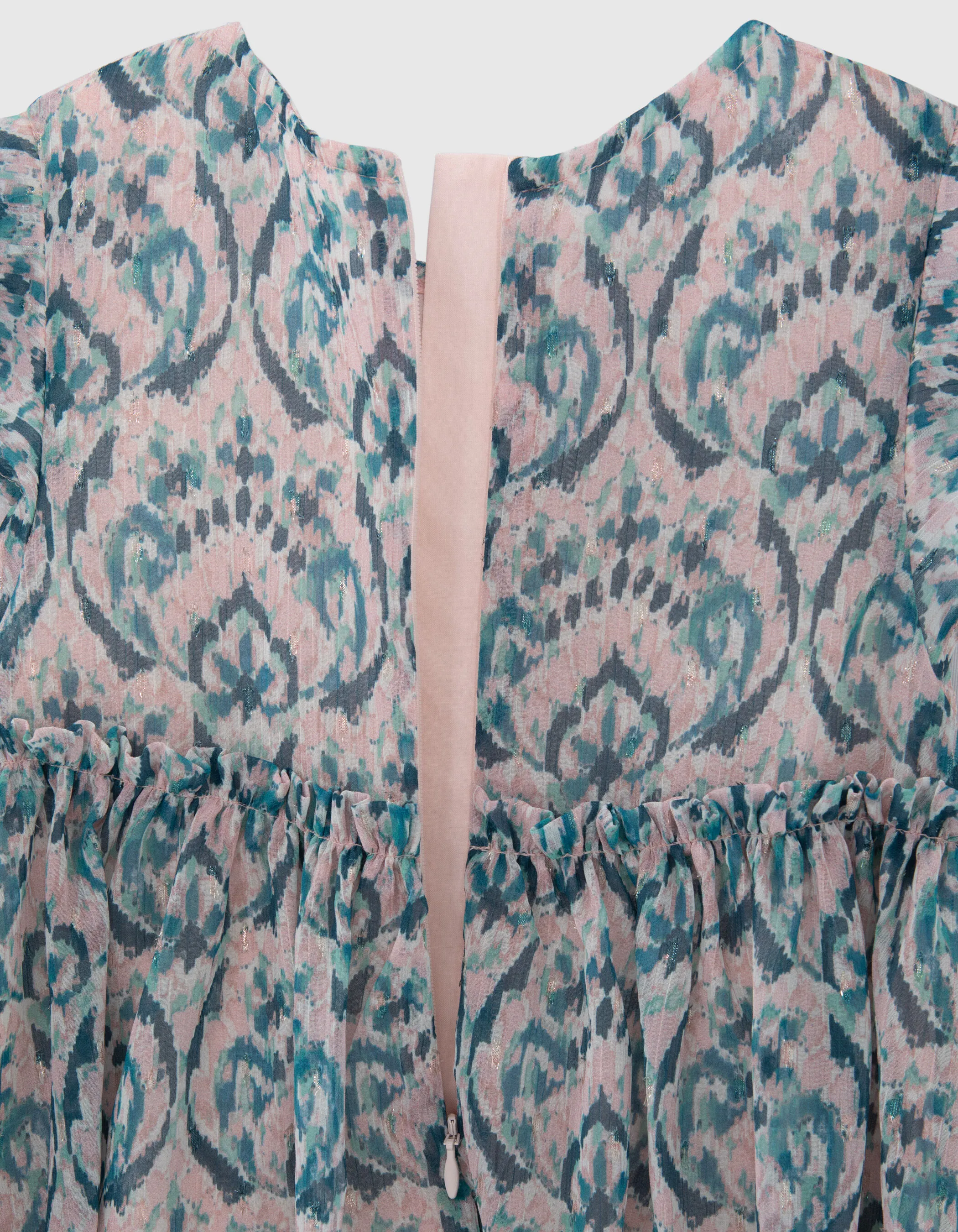 Robe rose à imprimé ikat pastel fille