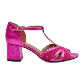 Sandales En Cuir À Talon Haut Pour Femme Maciejka 06551-15 Fuchsia rose