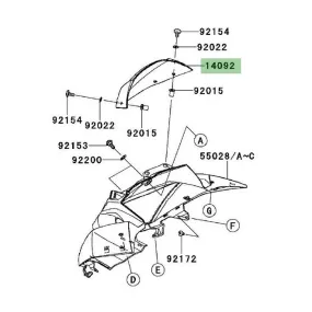 Saute vent d'origine Kawasaki Z750R (2011-2012) | Moto Shop 35