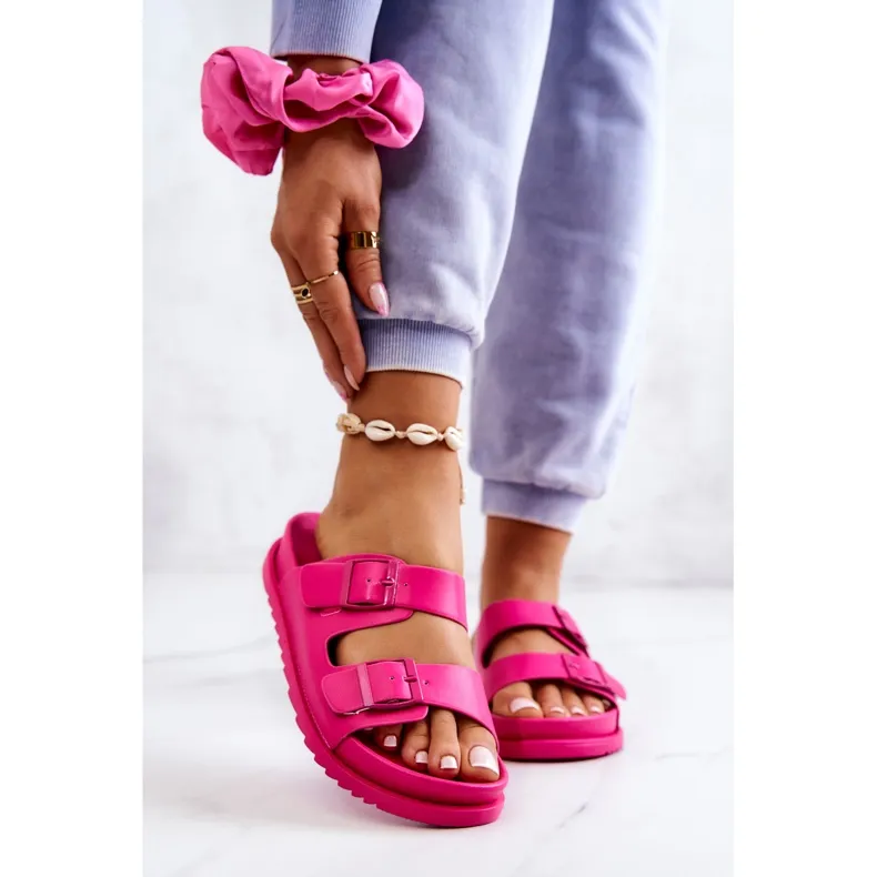 S.Barski Chaussons Caoutchouc Avec Boucle Fuchsia Corina rose