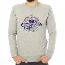 Sweat homme gris Truffaders bleu bordeaux