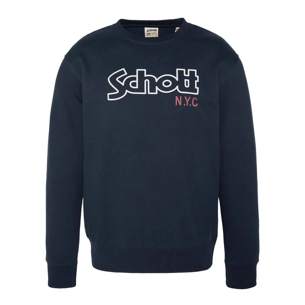 Sweat Marine Homme Schott Vintage