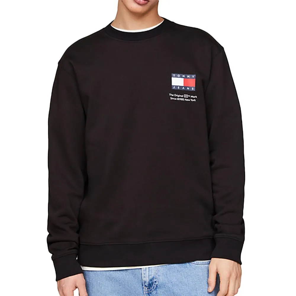 Sweat Noir Homme Tommy Hilfiger Reg Essential