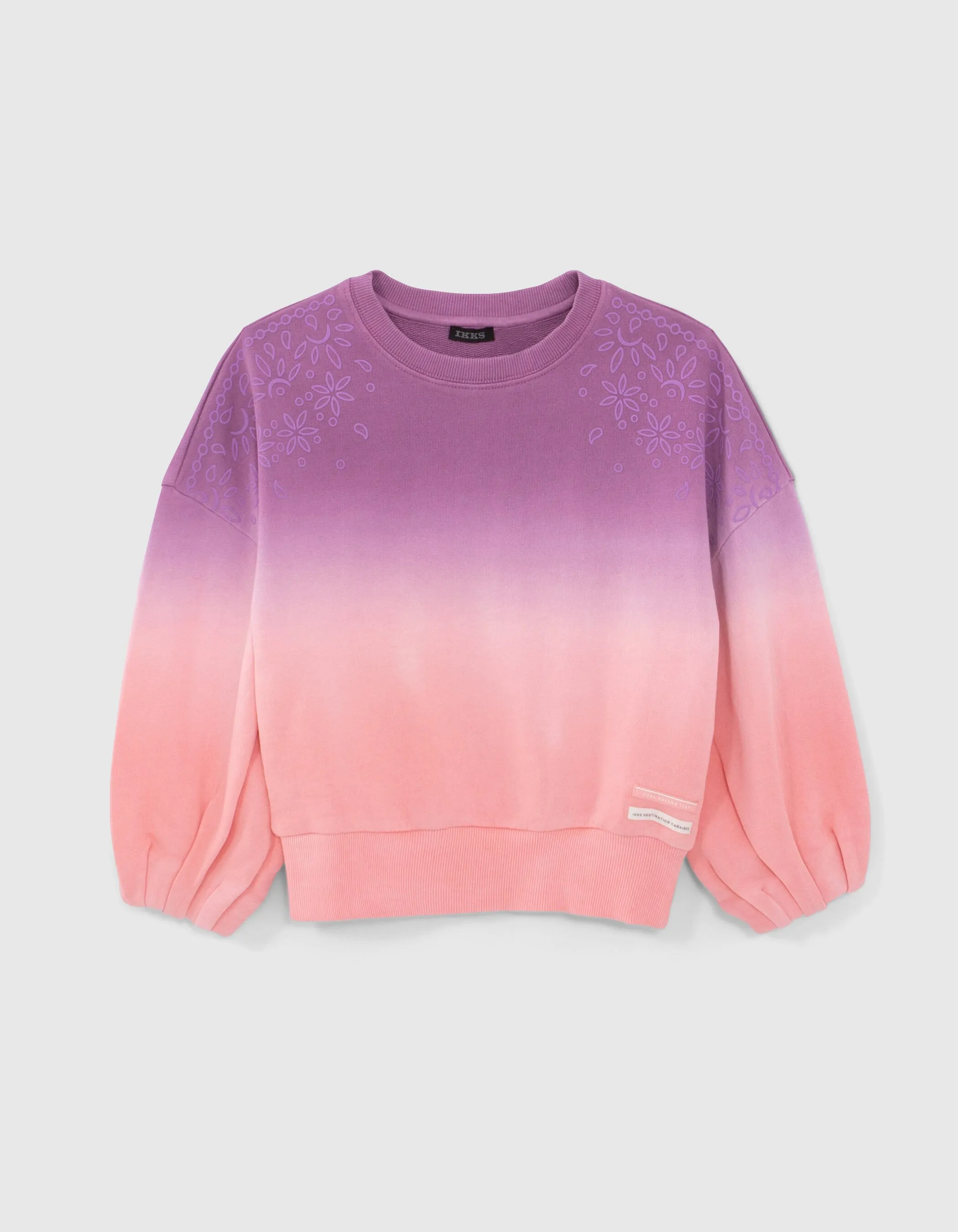 Sweat rose molleton effet deep dye fille