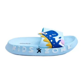 WJ1 Chaussons Mousse Enfant Dinosaure Bleu Clair Dario